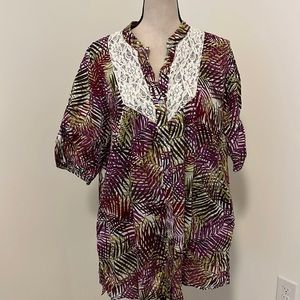 never worn tunic shirt medium button down pockets